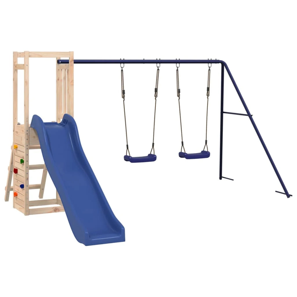 Altalene per parco giochi all'aperto scivolo altalene robuste giochi da giardino 308 x 321 x 169 cm legno di pino massiccio 02_0004712