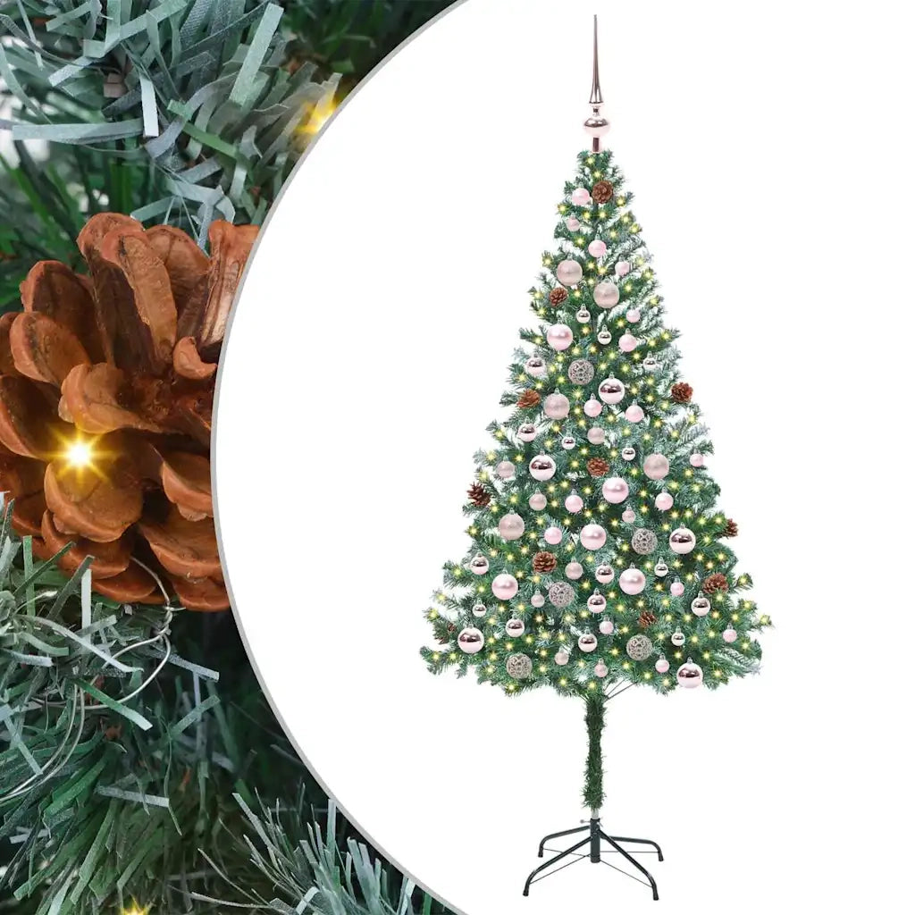 Albero di Natale Artificiale-Albero Natalizio Verde 180 cm PVC e Acciaio 846116