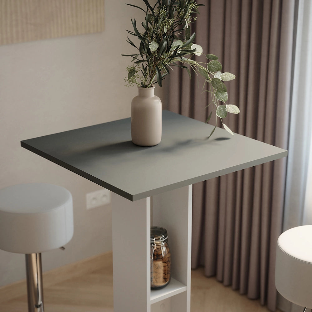 Vicco Set di tavoli da bar Bianco/antracite 65 x 65 cm con 2 sgabelli da bar