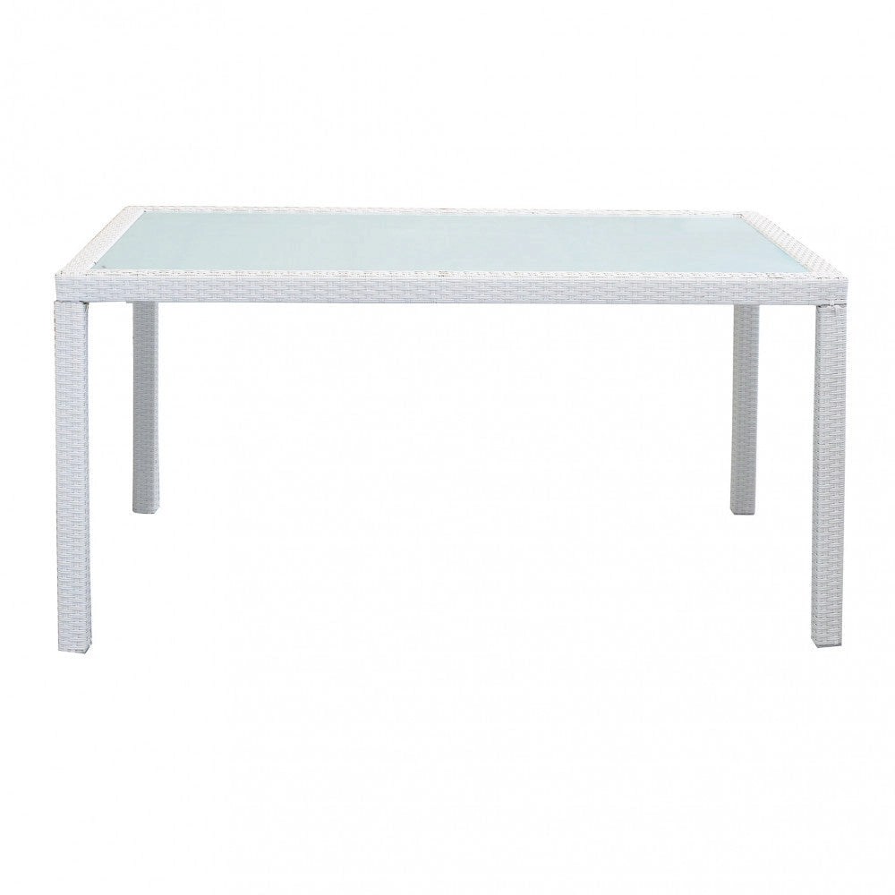Tavolo Azore 150x90 cm in Wicker Bianco