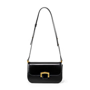 Borsa a tracolla da donna in vera pelle nera