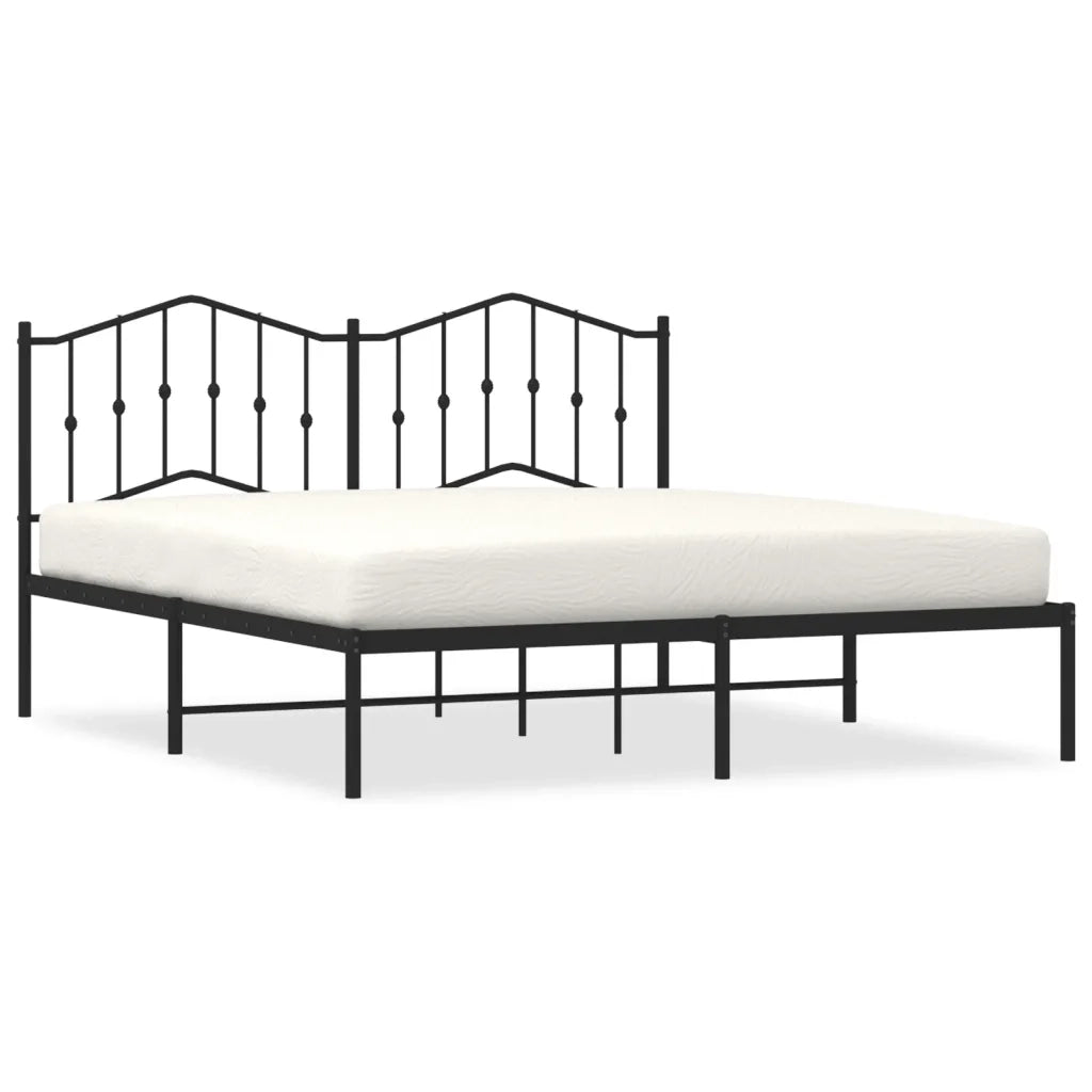 Giroletto con Testiera in Metallo Nero 160x200 cmcod mxl 108206