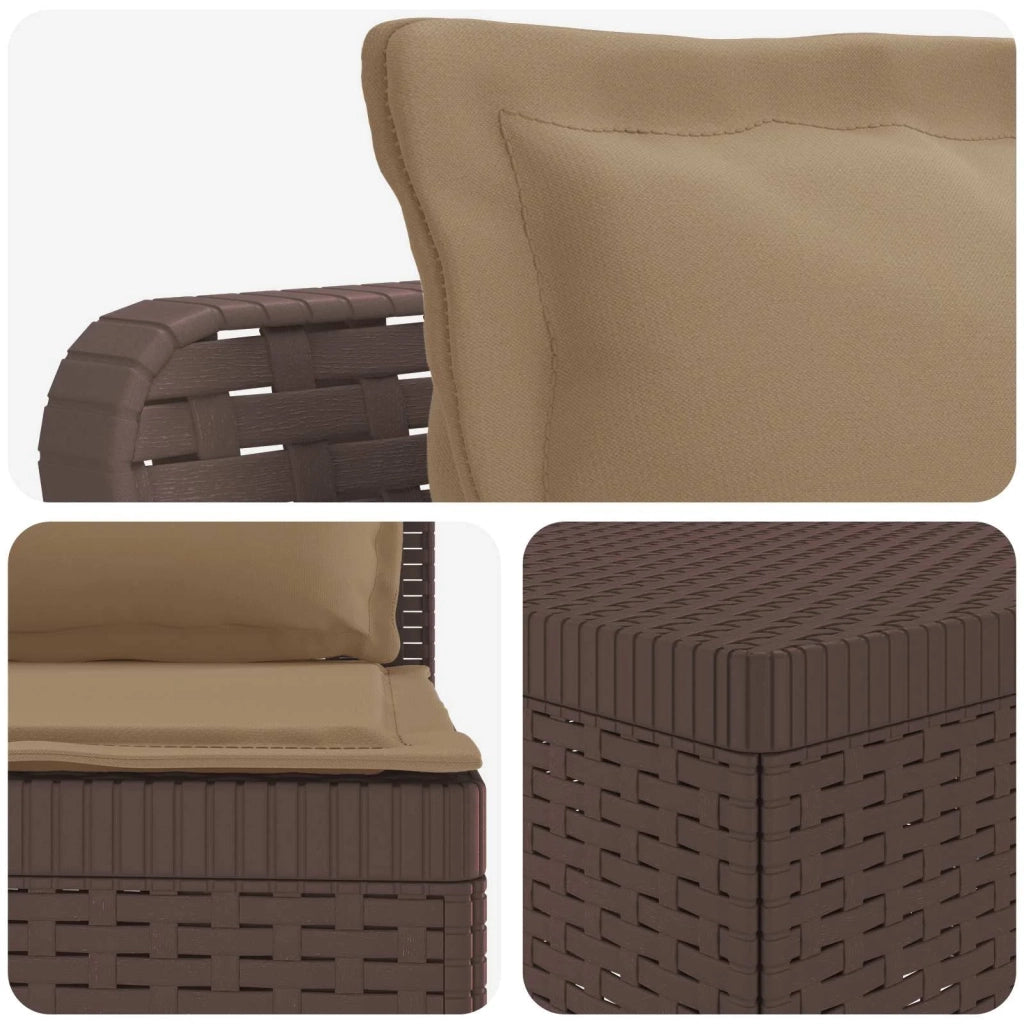 Divano 7 Posti da Giardino con Cuscini Aspetto Rattan PP 3444164
