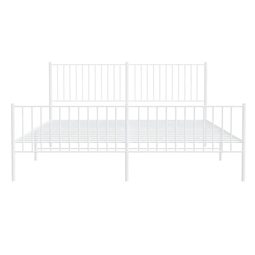 Giroletto con Testiera e Pediera Metallo Bianco 183x213 cm
