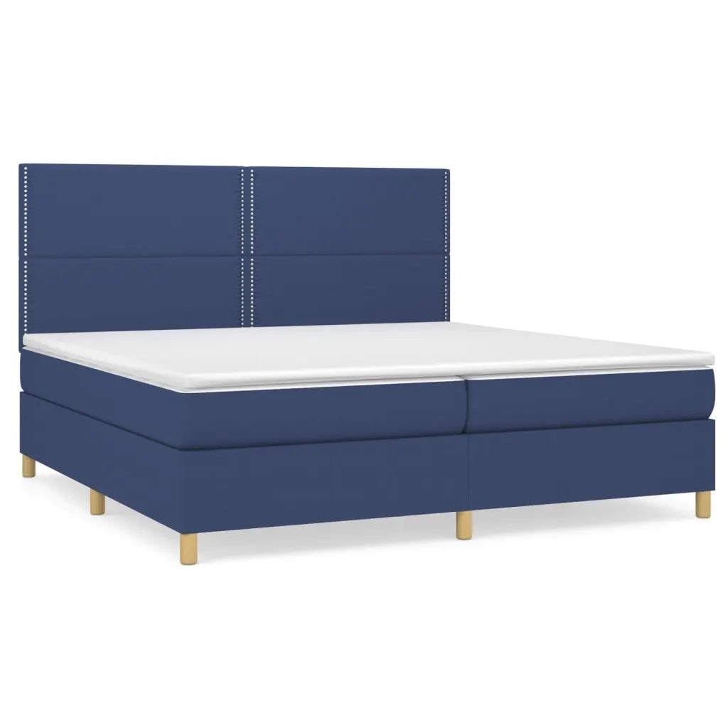 Giroletto a Molle con Materasso Blu 200x200 cm in Tessuto 3142287