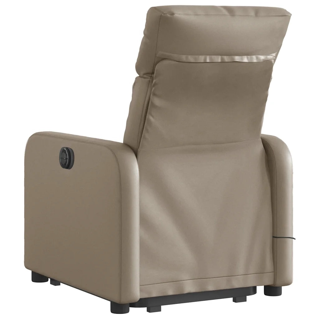 Poltrona | Sedia Relax Alzapersone Massaggi Reclinabile Cappuccino Similpelle