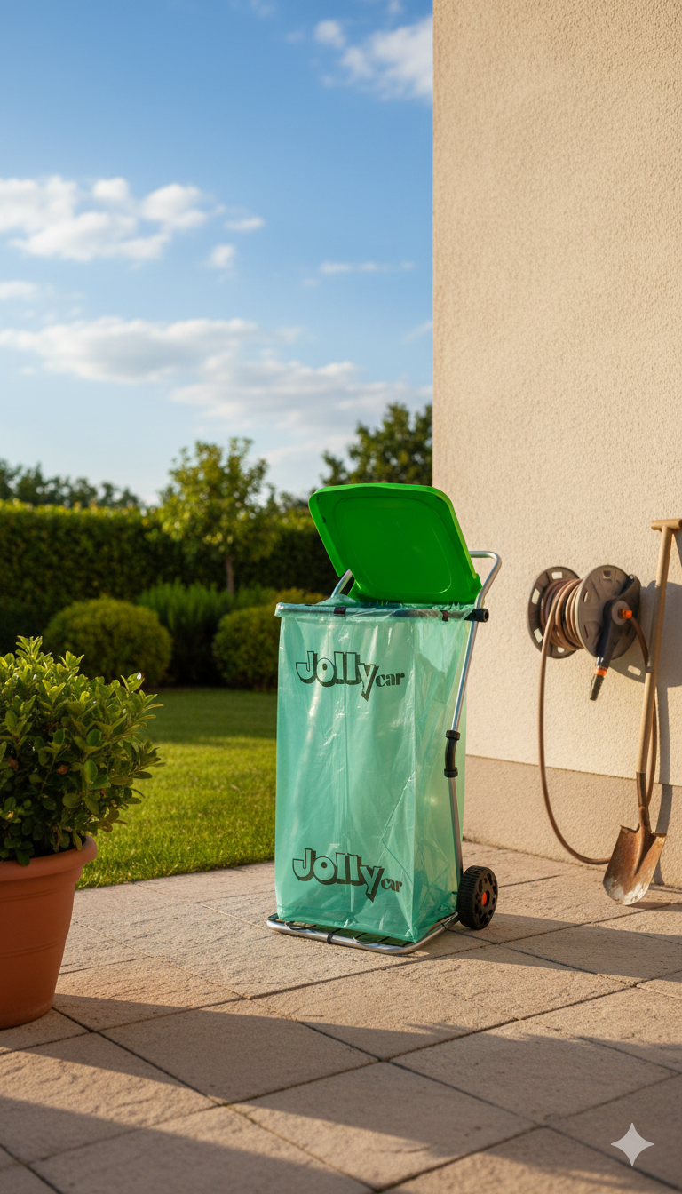 Pattumiera da Esterno Carrello Portasacco con Ruote in Acciaio Zincato Agrati