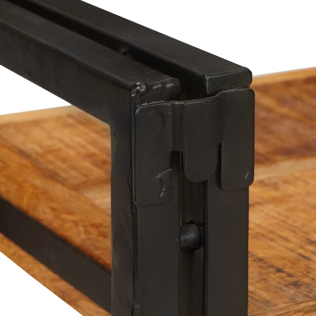 Comodino Marrone e Nero 38 x 33 x 58 cm Legno di mango massello 4016730
