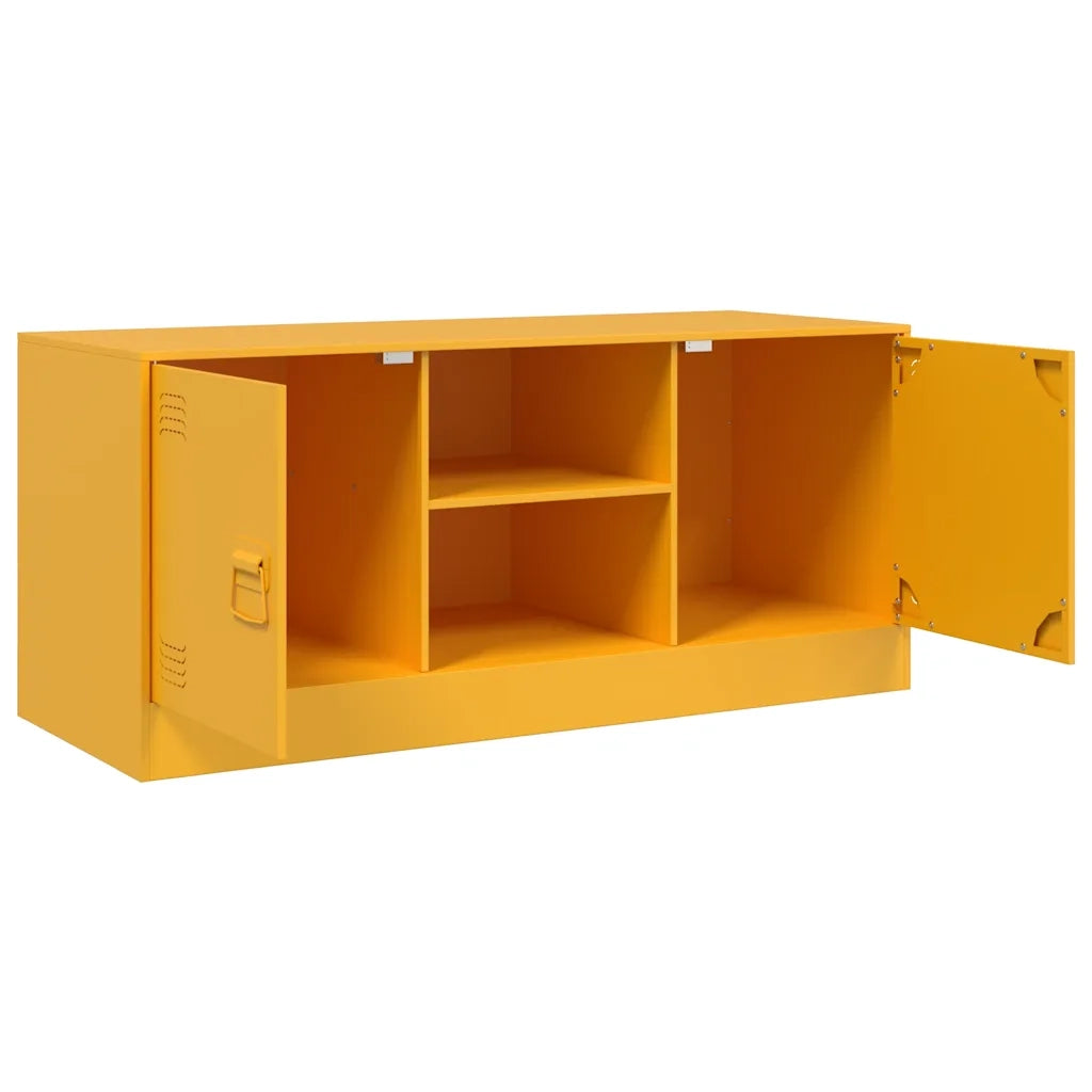 Mobile Porta TV Giallo Senape 99x39x44 cm in Acciaio 841688