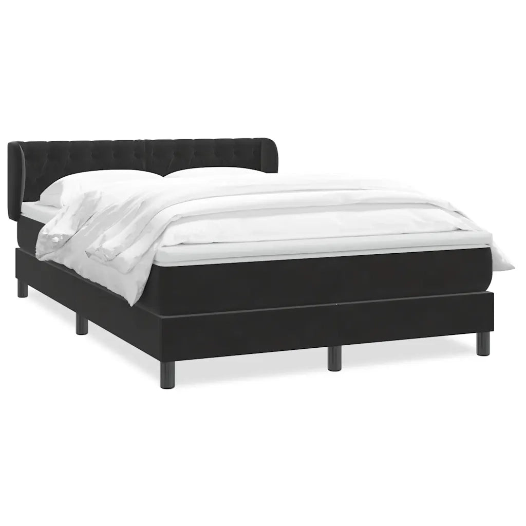 Giroletto a Molle con Materasso Nero 160x210 cm in Velluto