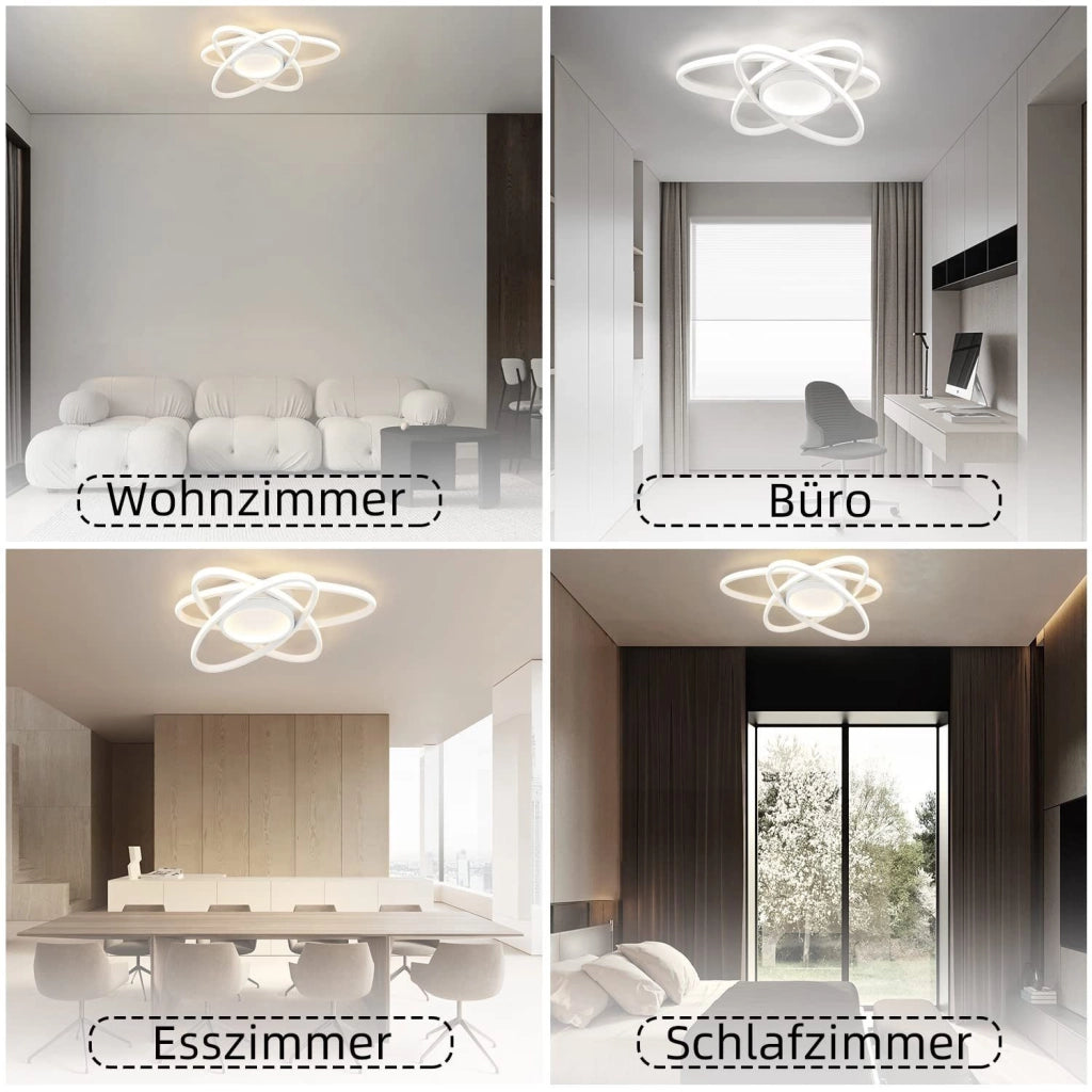 ZMH Lampada da soffitto LED dal design moderno per soggiorno con 3 lampade ovali 3000-6500K con telecomando