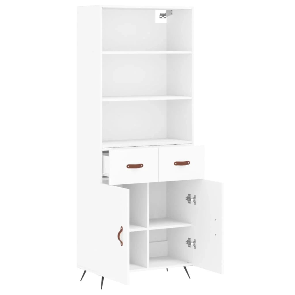 Buffet credenza cassettiera mobiletto mobile contenitore organizer cucina soggiorno salotto alto 69,5 x 34 x 180 cm legno ingegnerizzato bianco 02_0032608