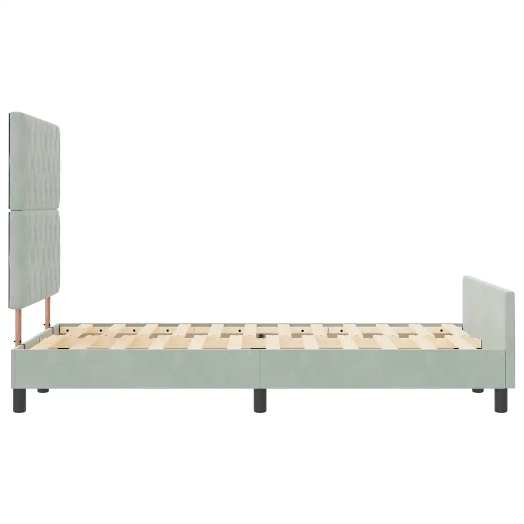 Letto a molle con testiera-Rete con Testiera Grigio chiaro 120 x 200 cm Velluto 573620