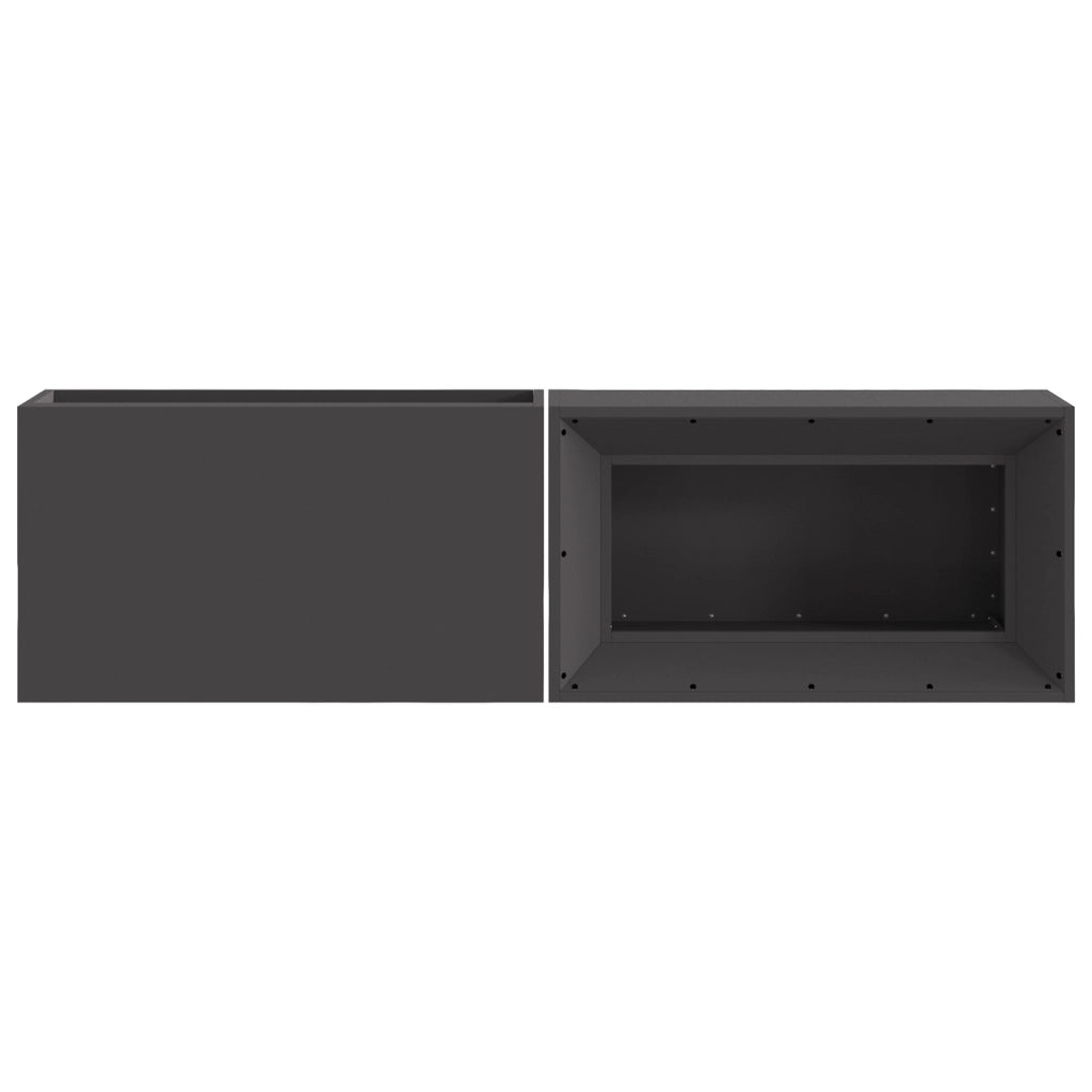 Braciere con Stoccaggio per Legna Nero 160x45x35 cm Acciaio