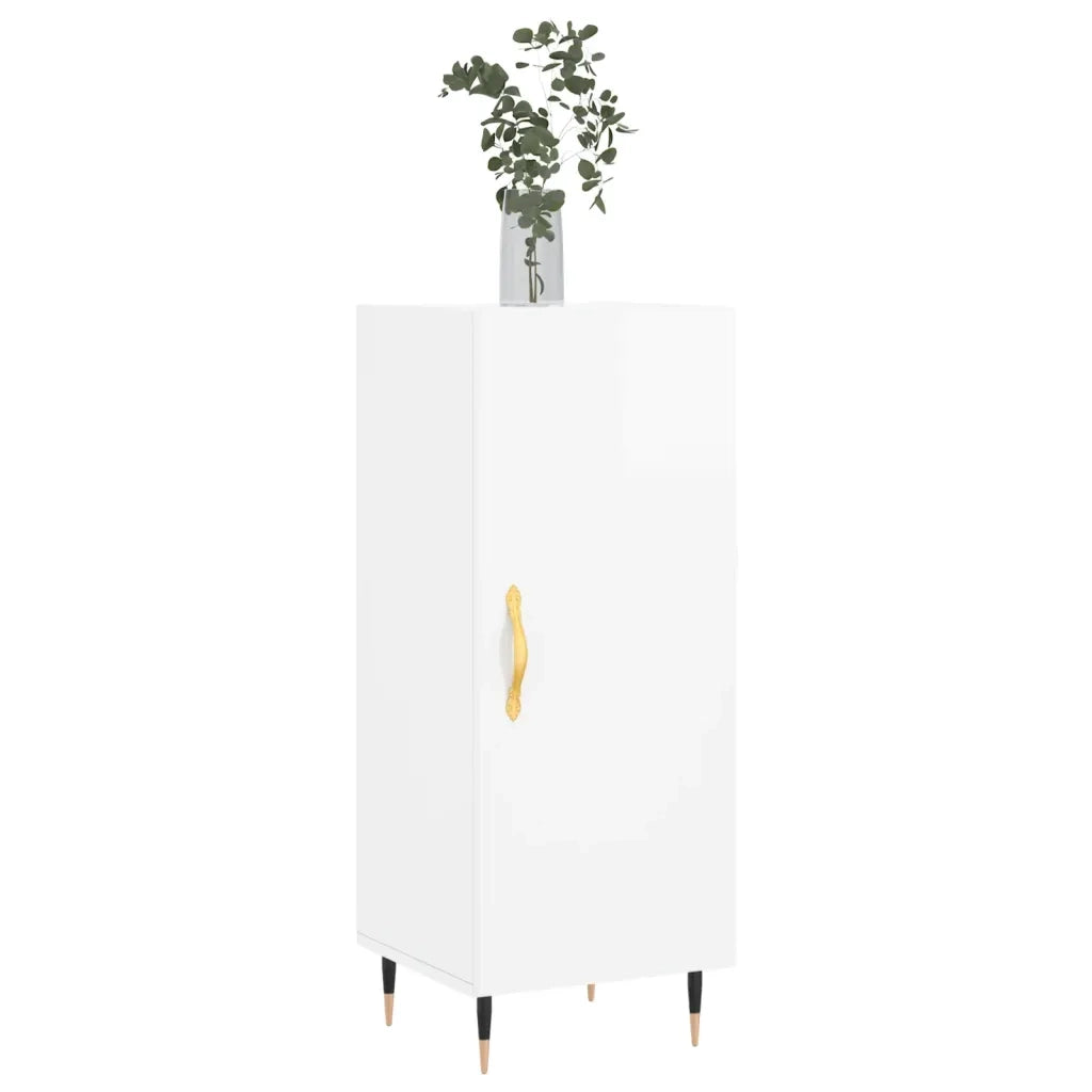 Credenza Bianco Lucido 34,5x34x90 cm in Legno Multistrato 828518