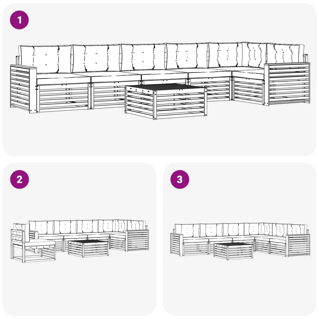 Set di divani da esterno 7 pcs Bianco e Crema 79 x 79 x 37 cm 3390610
