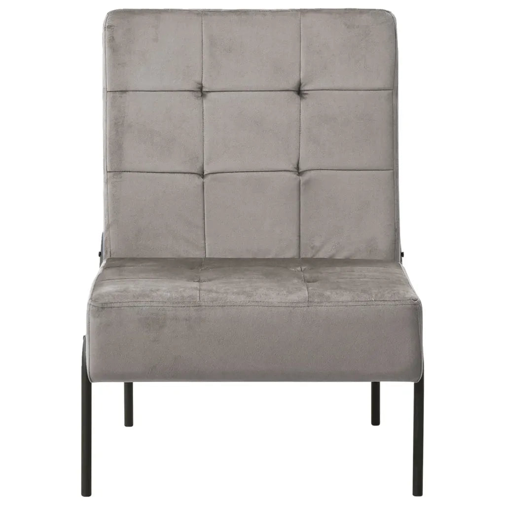 Poltrona Relax 65x79x87 cm Grigio Chiaro in Velluto cod mxl 57243