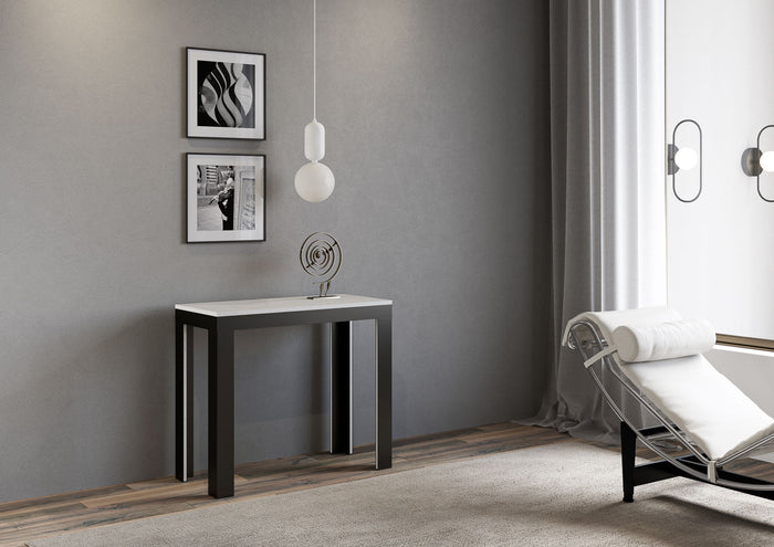 Consolle Allungabile 90-300x40x77 cm in Nobilitato Bianco