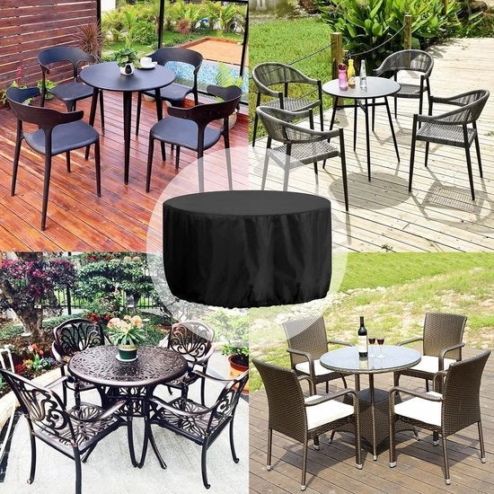 Hoeziene per tutela acqua, grande tazza per giardino 230 x 90 cm, tazza per giardino pesante 420D per esterno, impermeabile, resistente al vento, anti-UV copertura per set di mobili per patio nera