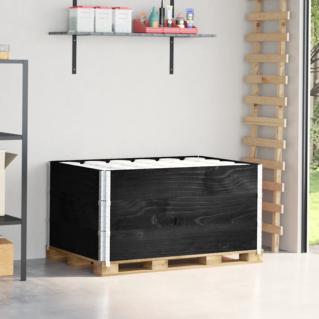 Paretali per Pallet 3 pz Neri 120x80cm Legno Massello di Pino CFW1376544