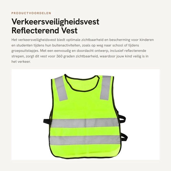 Vest di sicurezza per traffico Alta visibilità - per bambini/studenti - Vest riflettente - Protezione 360 gradi - Lavabile - Fluorescente verde/arancio rosato
