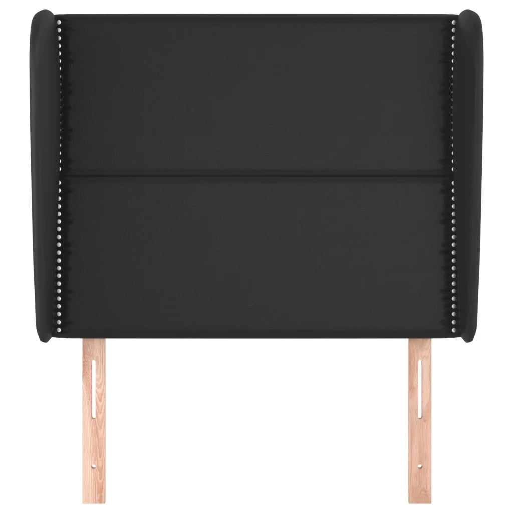 Testiera | Testata ad Orecchio Nera 93x23x118/128 cm in Similpelle