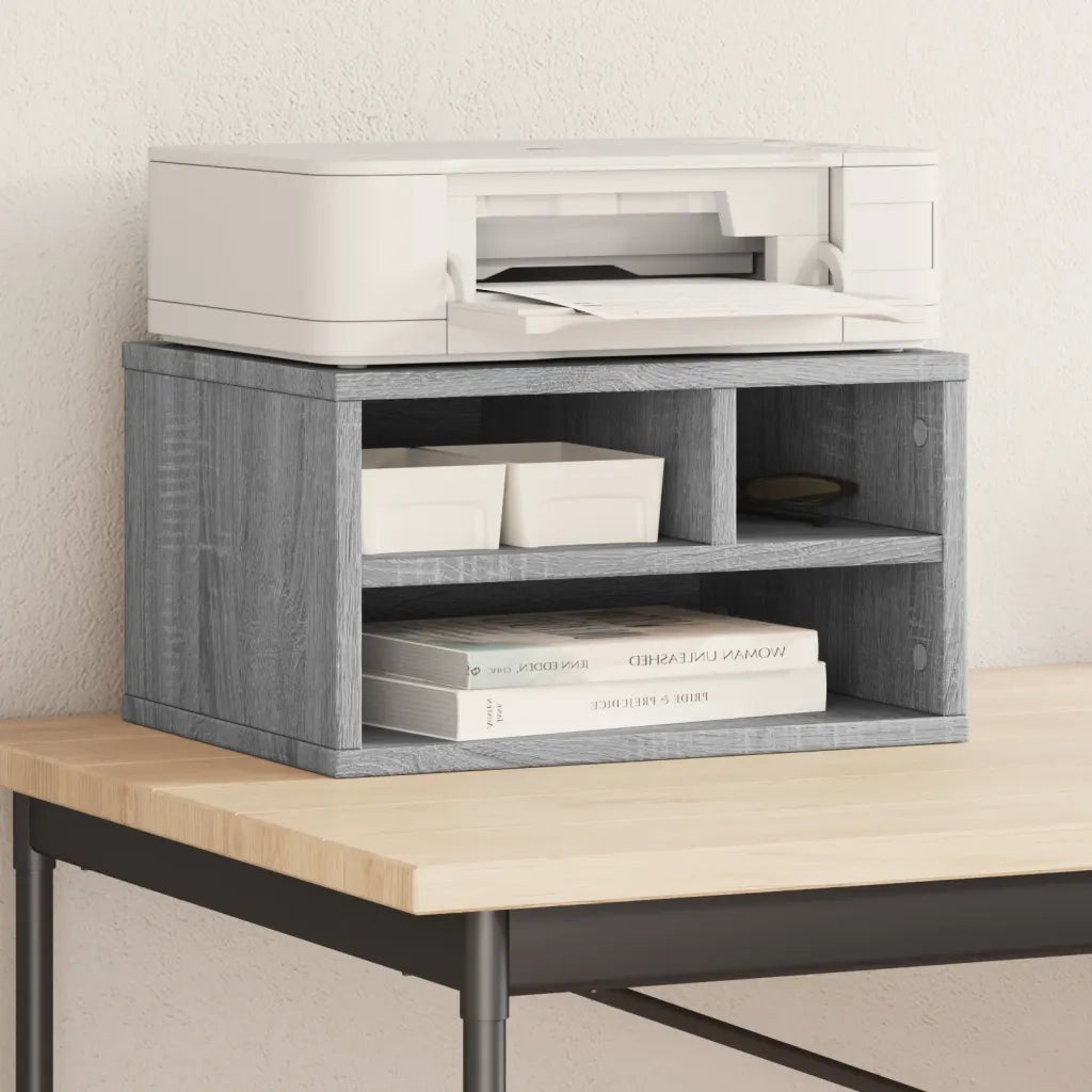 Supporto Stampante Grigio Sonoma 40x32x22,5cm Legno Multistrato 840602