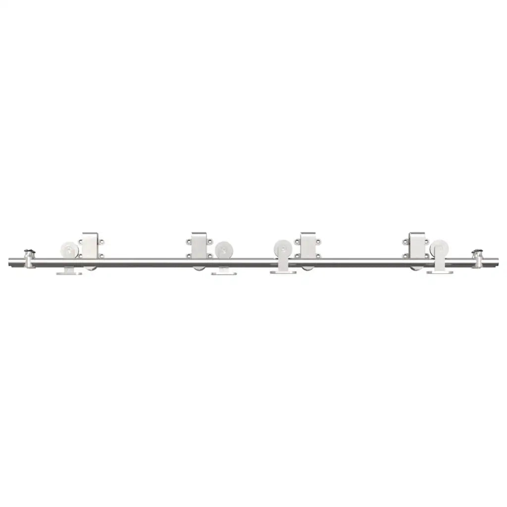 Kit Binari Porta Scorrevole 183 cm Acciaio Inossidabile Argento 3295759