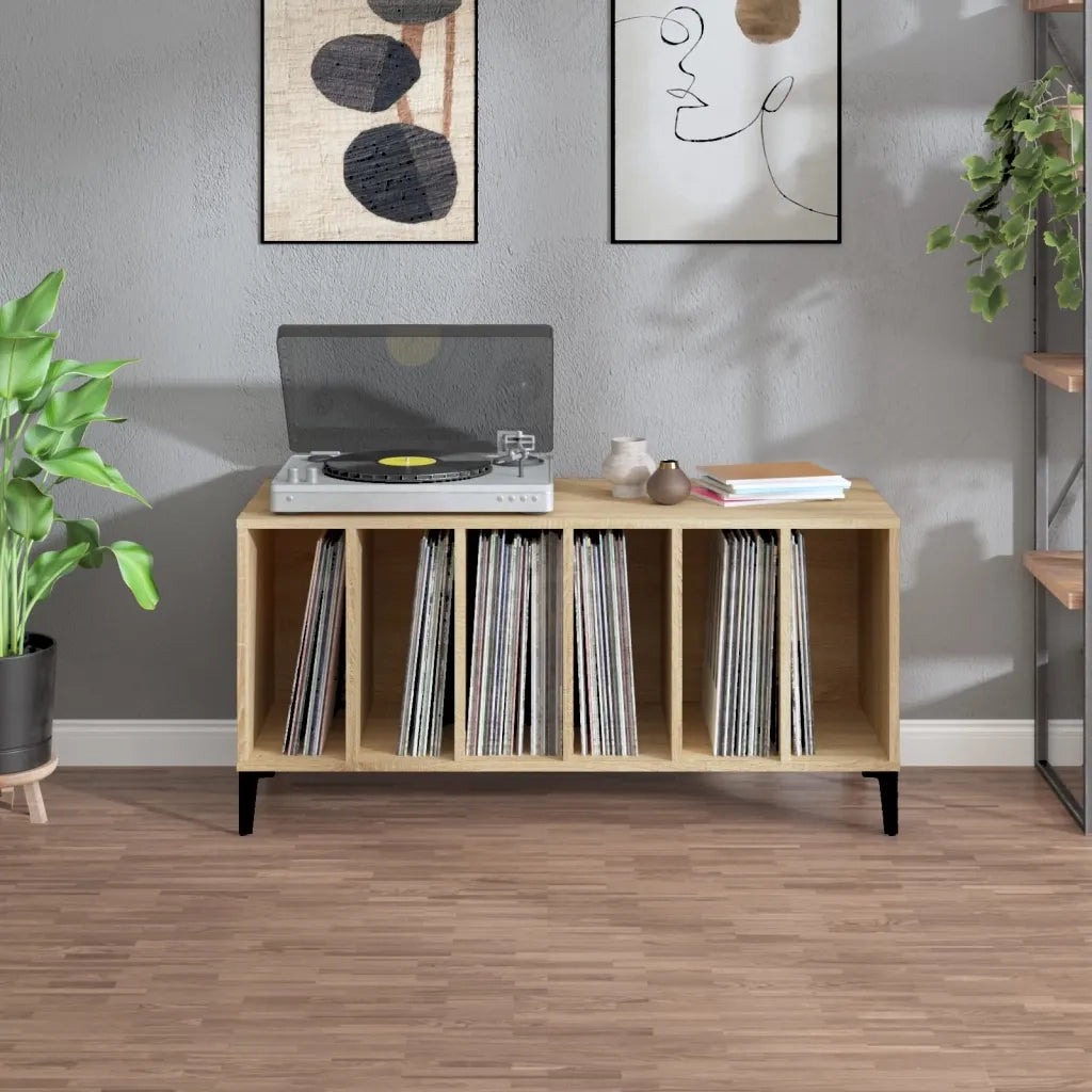 Mobile Porta Dischi Rovere Sonoma 100x38x48cm Legno Multistrato 831984