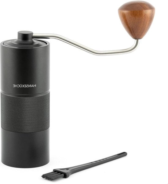 Macchina per caffè di alta qualità, manuale, in acciaio inossidabile - grado di macinazione regolabile - accessori professionali per caffè in grani - nero