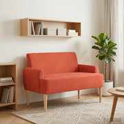 Loveseat con bottoni imbottiti Rosso Arancio 116 x 67 x 81 cm 42041795