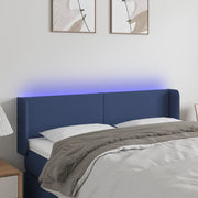 Testiera a LED-Testata con LED Blu 147x16x78/88 cm in Tessuto 577319