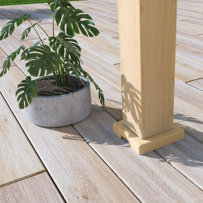 Pergola bioclimatica OmbrÃ©aÂ® VS autoportante 3x4M - Woodlook- Lamelle bianche