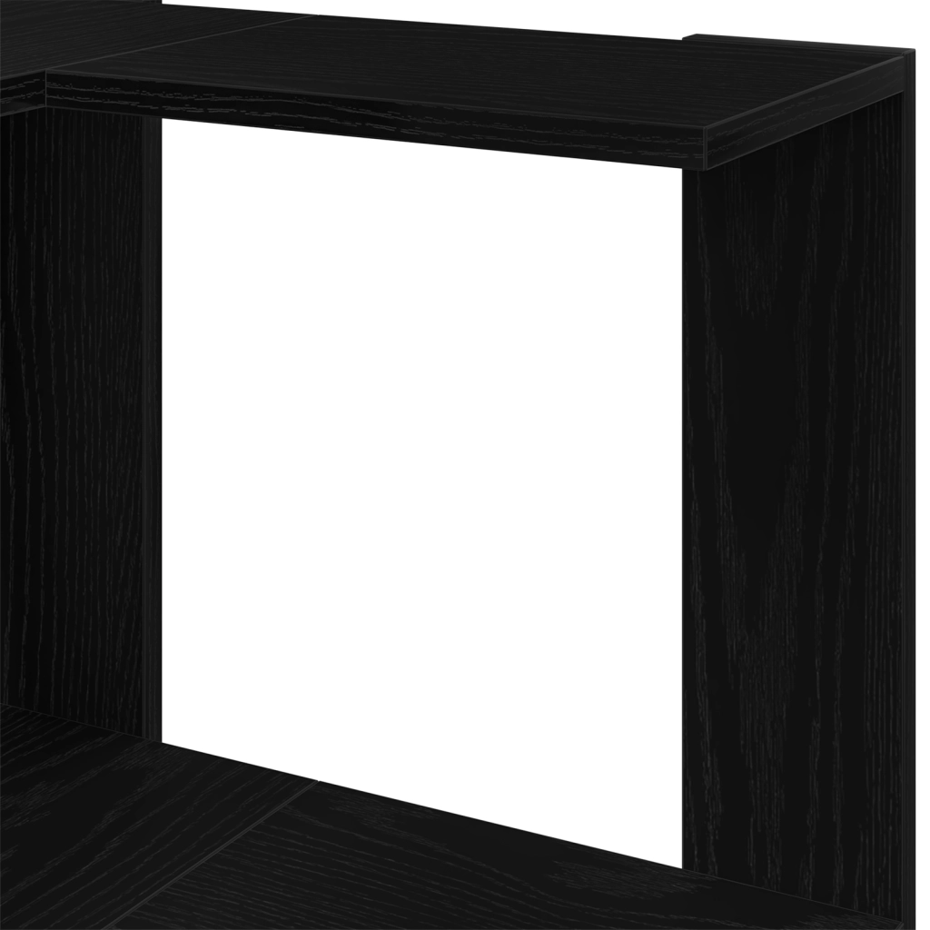 Scaffale angolare  a 5 ripiani in rovere nero 50x50x179 cm in legno ingegnerizzato