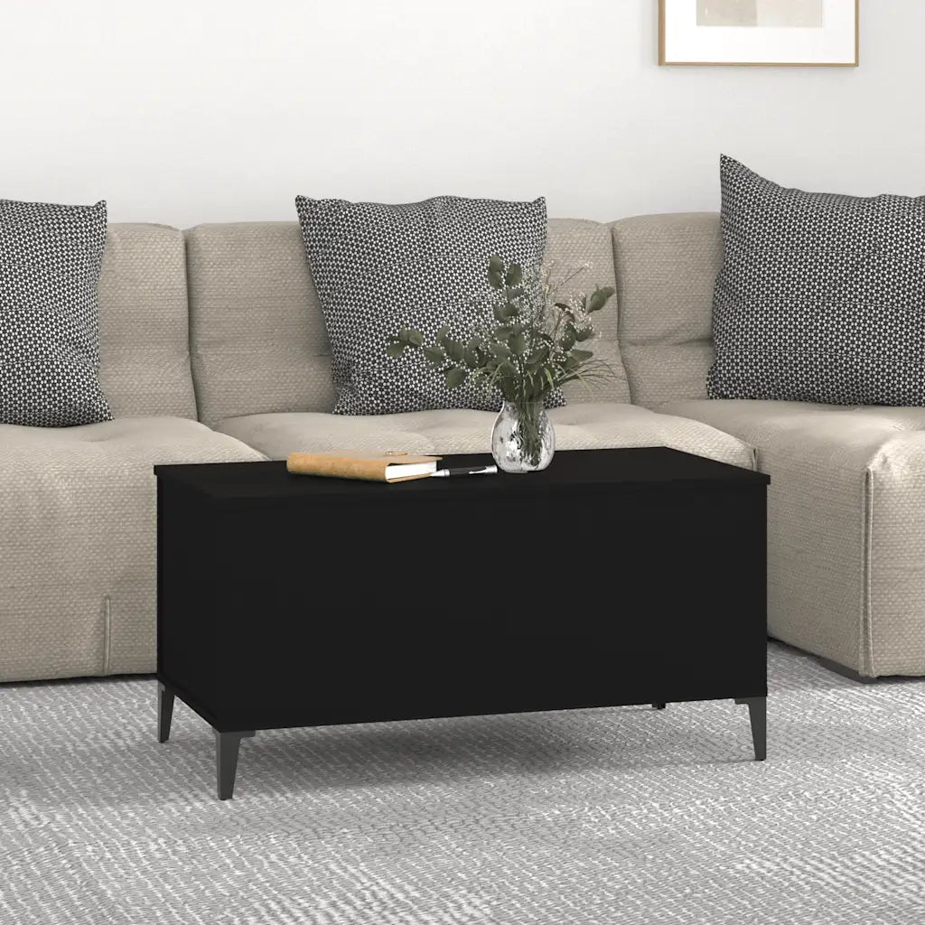 Tavolino da salotto | Tavolino da caff¨¨ | Tavolino da Soggiorno Nero 90x44,5x45 cm in Legno Multistrato