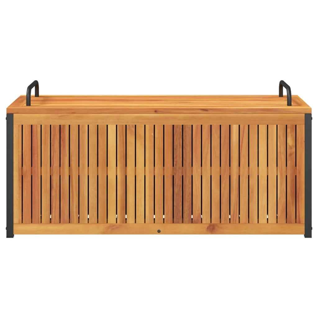 vidaXL Scatola Cuscini da Esterno 110x45x42/53 cm Legno Acacia/Acciaio