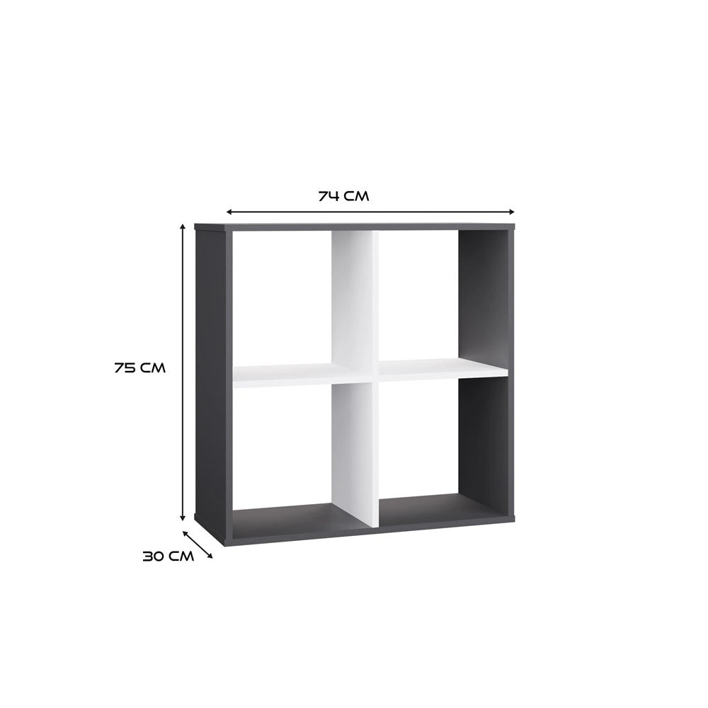 Scaffale MALAX 2x2 antracite bianco libreria moderna