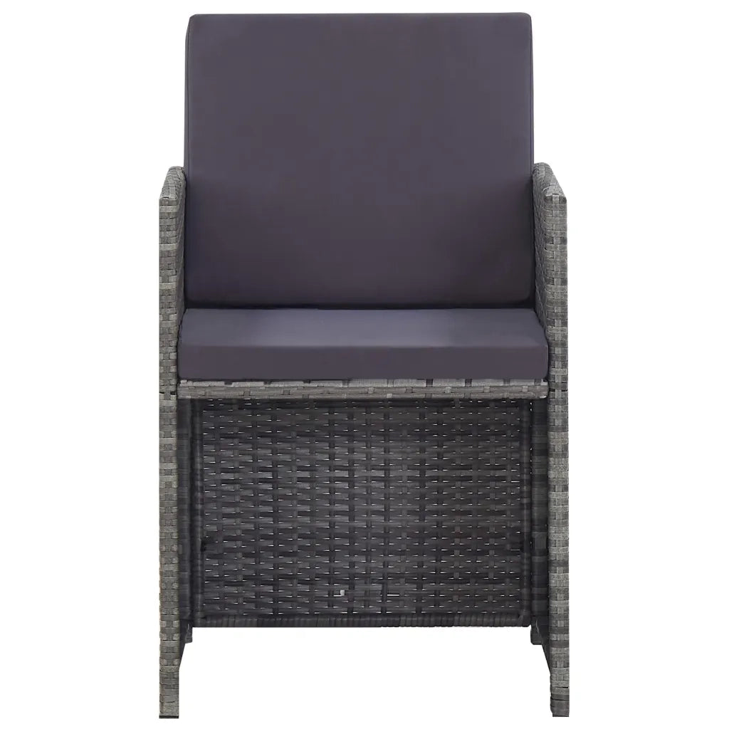 Set da Pranzo da Giardino 13 pz Polyrattan e Acacia Antracite 46371