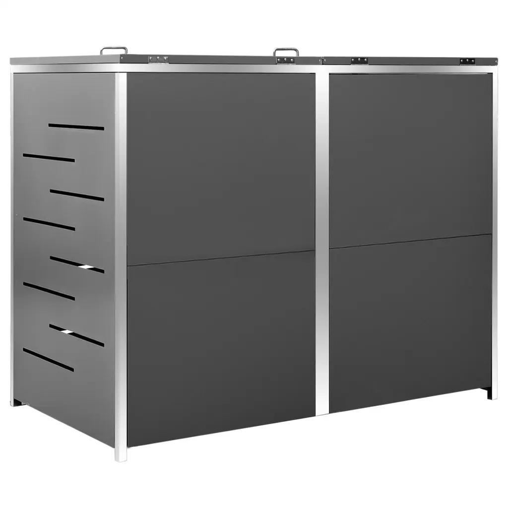 Copri Bidoni Pattumiera Doppia 138x77,5x115,5 cm Acciaio Inox cod mxl 52620