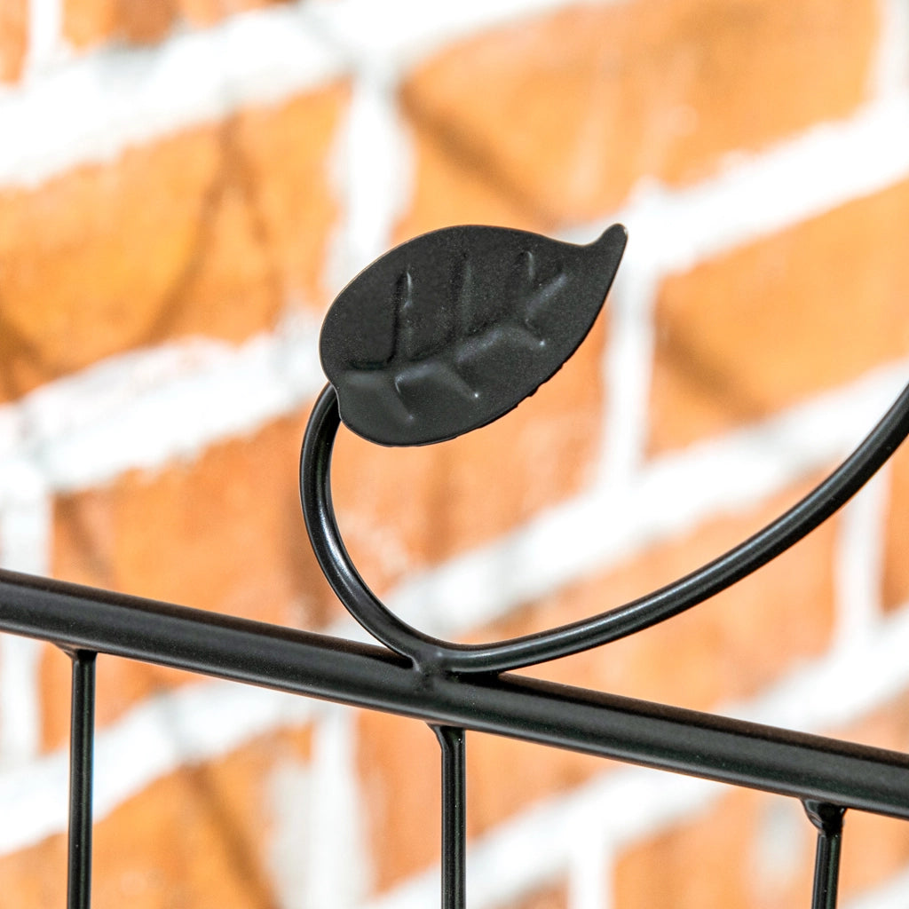 Recinzione da giardino in metallo ¨C zephmum ¨C nero 352x110cm