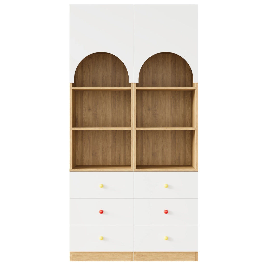 Armadio contenitore 50x50x200 cm con 3 cassetti in MDF bianco