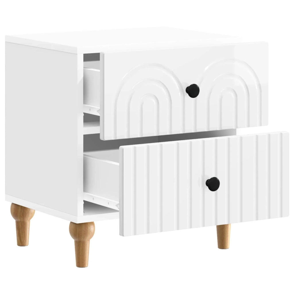 Armadio da Notte 2 pcs Bianco Lucido 43 x 34,5 x 48 cm 894074