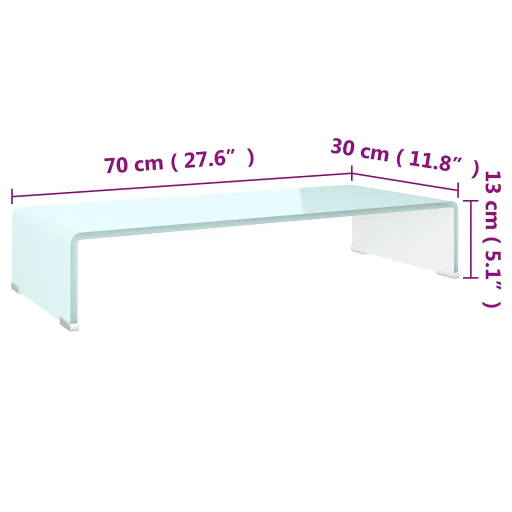 Supporto TV-Rialzo Monitor in Vetro Verde 70x30x13 cm