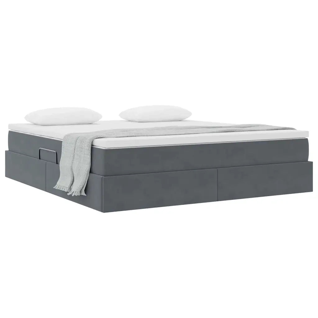 Letto con contenitore e materasso Grigio scuro 160 x 200 cm 3370312