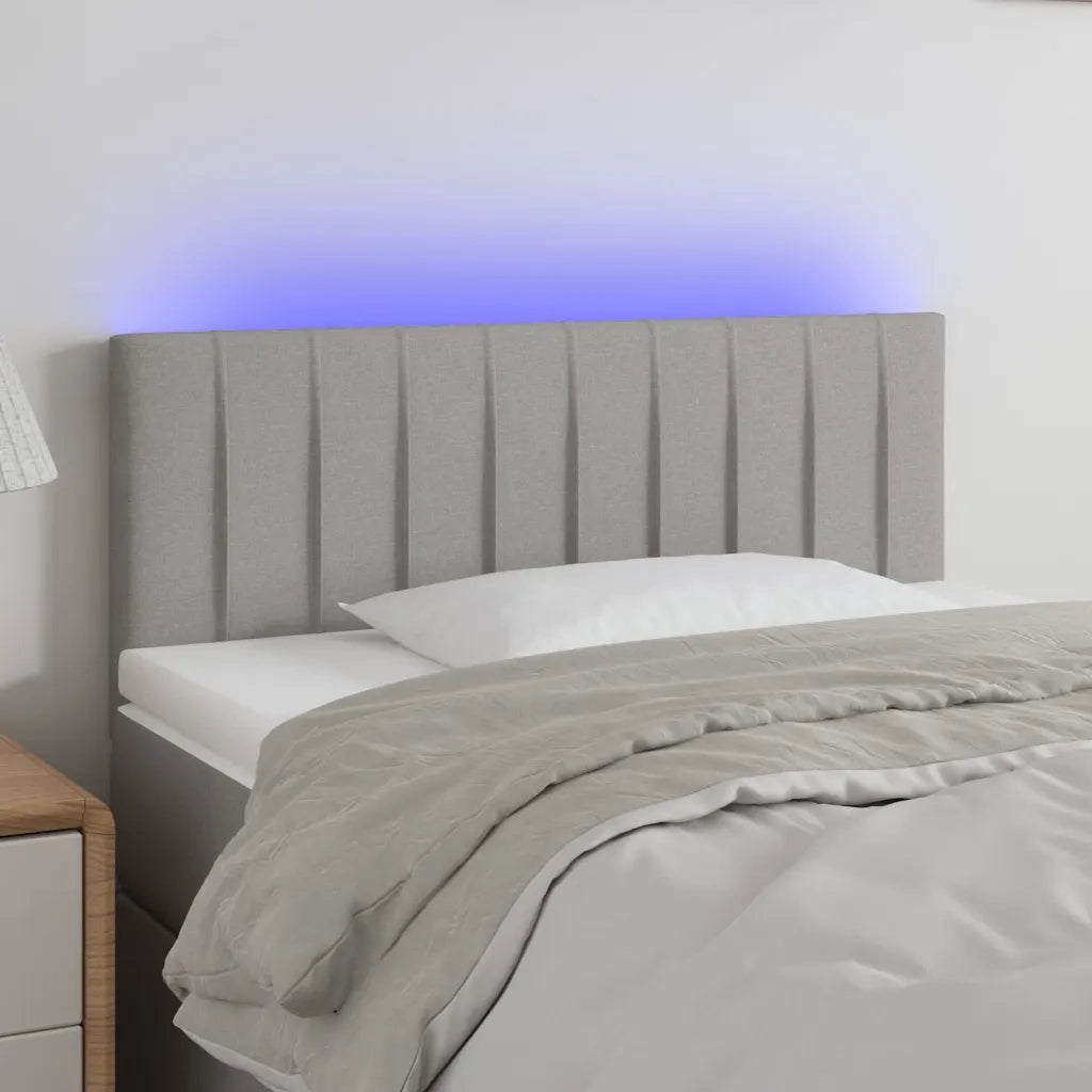 Testiera-Testata Decorativa Grigio Chiaro a LED 80x5x78/88 cm in Tessuto 274298
