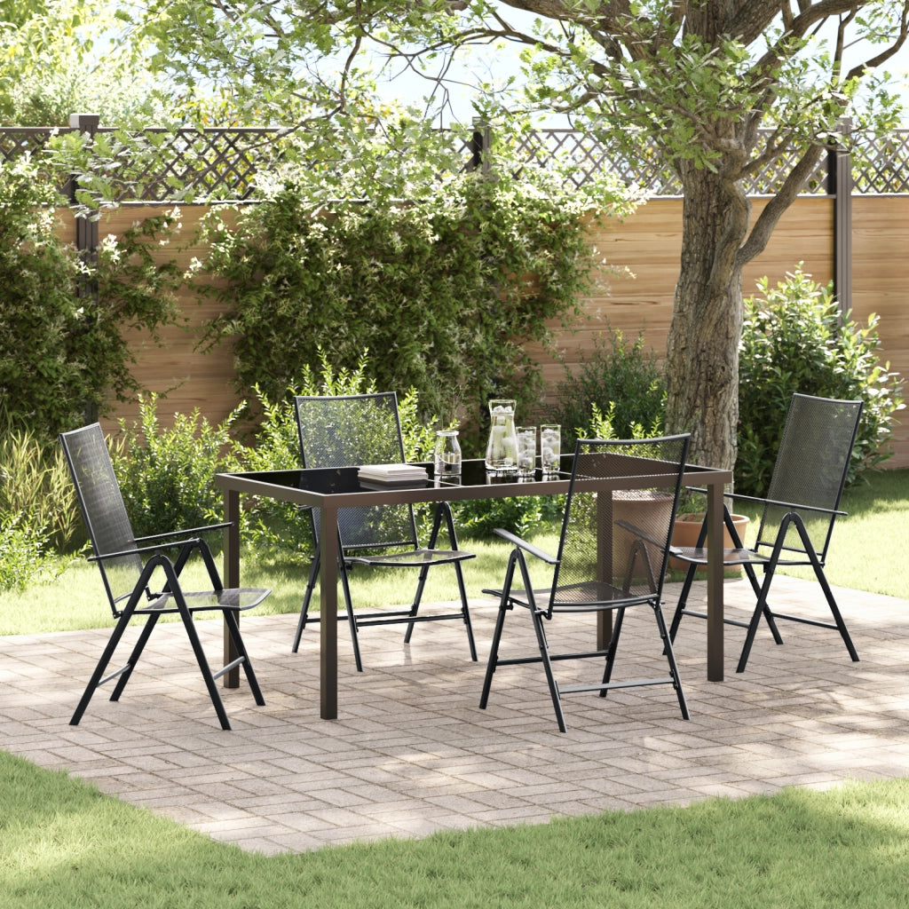 Set da Pranzo da Giardino 5 Pezzi in Acciaio Antracite