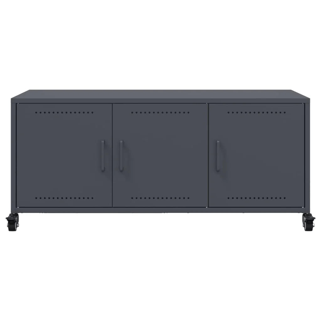 Mobile TV multimediale mensola TV credenza TV sala da pranzo soggiorno camera da letto antracite 100,5 x 39 x 43,5 cm acciaio antracite 02_0026378