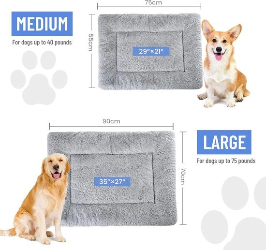 Letto per cani medio per cani piccoli lavabile - 75 x 50 cm Letto per gatti super soffice con fondo antiscivolo - grigio