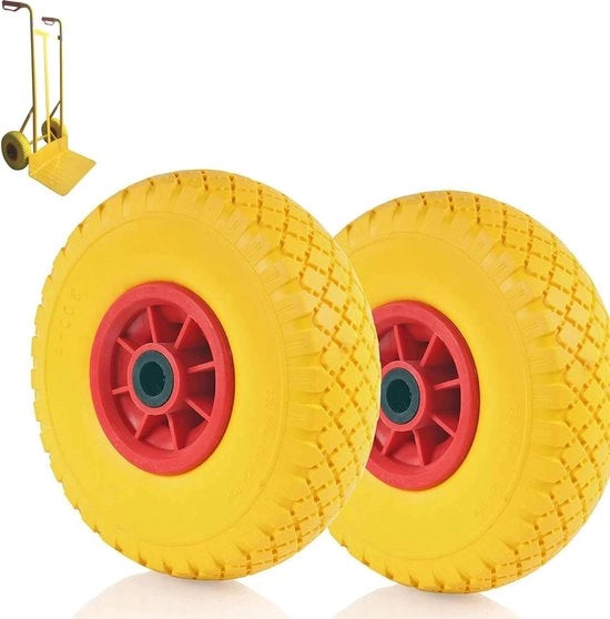 Ruote da bicicletta 2 a pneumatici pieni 3.00-4 senza uscita, gomme in poliuretano massiccio - Portapacchi con carrello da stivaggio