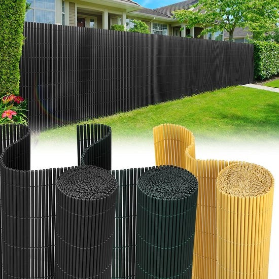 Schermo di separazione per giardino e terrazzo 1,6x4m in PVC resistente al vento e al tempo, resistente ai raggi UV, colore antracite